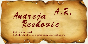 Andreja Resković vizit kartica